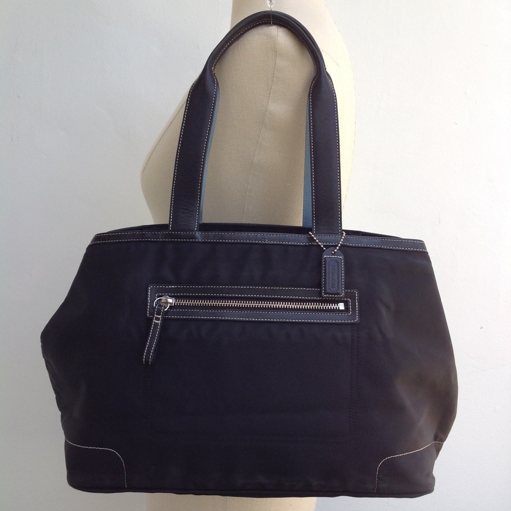 Rare Coach Carry All Hamptons Large Sateen Satchel